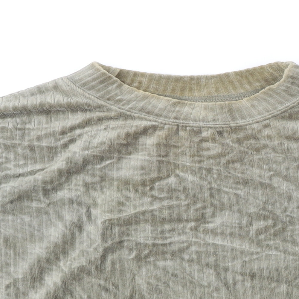 H&M Womens Green Polyester Pullover Sweatshirt Size S