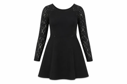 H&M Womens Black Polyester A-Line Size 14 Boat Neck