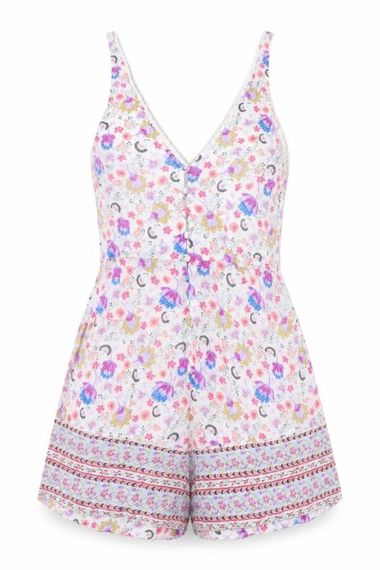 Freckle & Daisy Womens Multicoloured Floral Viscose Playsuit One-Piece Size XS