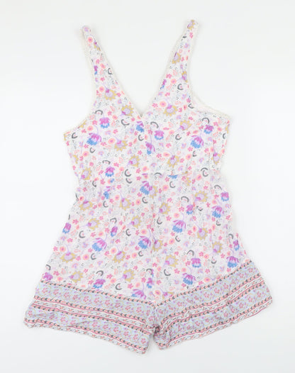 Freckle & Daisy Womens Multicoloured Floral Viscose Playsuit One-Piece Size XS