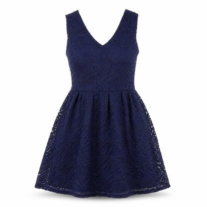 Mela London Womens Blue Polyester A-Line Size 10 V-Neck