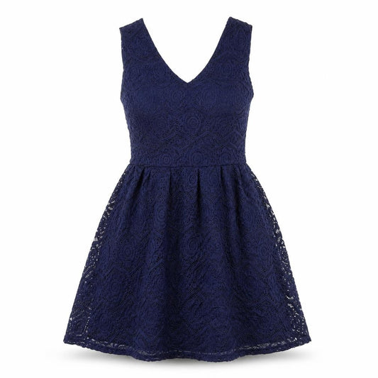 Mela London Womens Blue Polyester A-Line Size 10 V-Neck