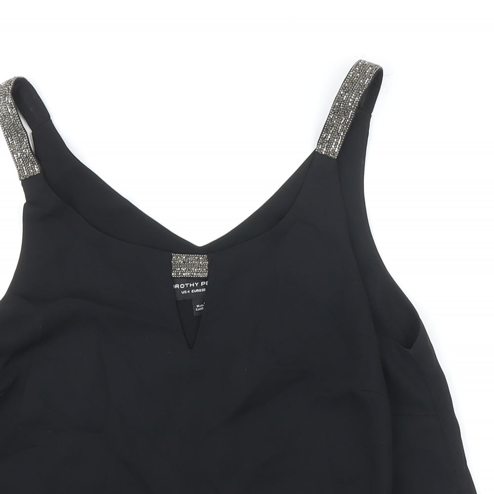 Womens UK Size 8 Dorothy Perkins Black Camisole Blouse