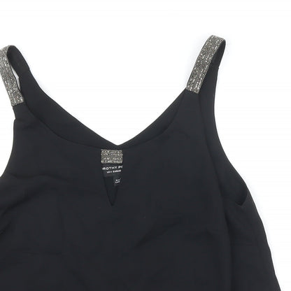 Womens UK Size 8 Dorothy Perkins Black Camisole Blouse