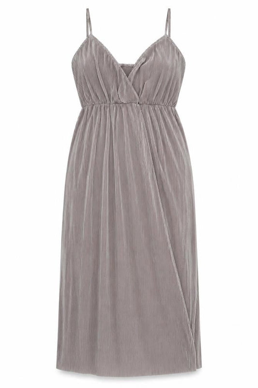 Front view of ASOS women’s brown polyester maxi, size UK 18, sweetheart