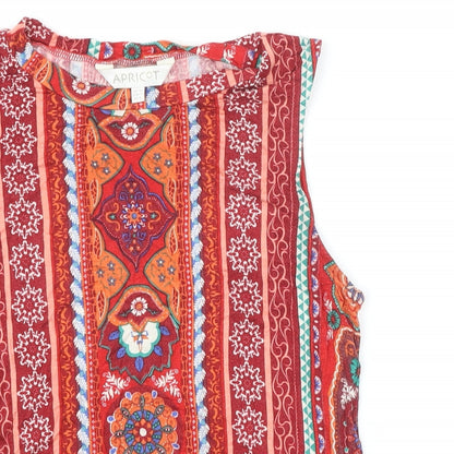 Womens UK Size 10 Apricot Multicoloured Tunic Blouse
