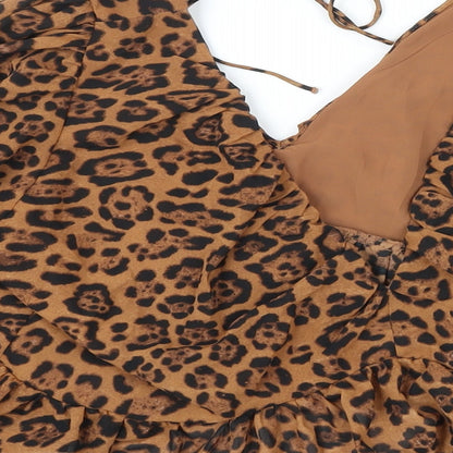 Womens UK Size XL H&M Brown Tunic Blouse