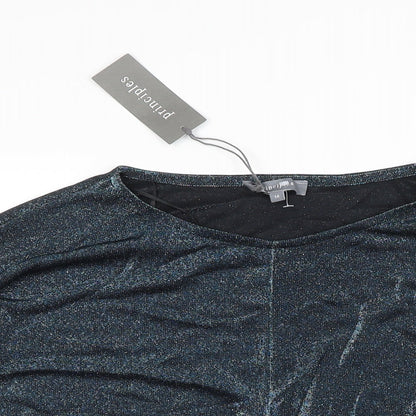 Womens UK Size 14 Principles Blue Ringer Blouse