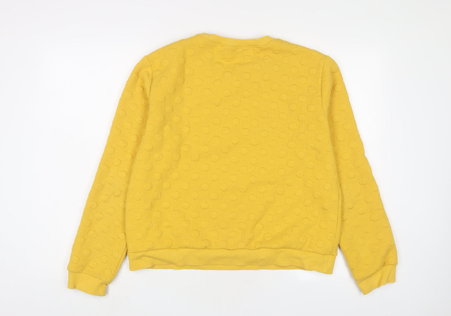 Louche Womens Yellow Polyester Pullover Sweatshirt Size 14 Pullover
