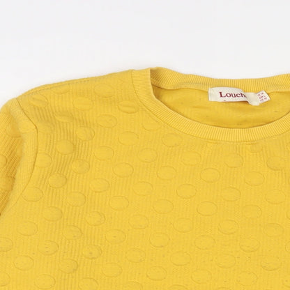 Louche Womens Yellow Polyester Pullover Sweatshirt Size 14 Pullover