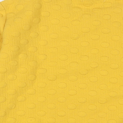 Louche Womens Yellow Polyester Pullover Sweatshirt Size 14 Pullover