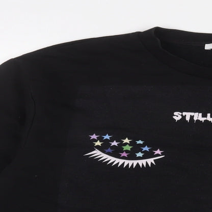 RAD. Womens Black Cotton Pullover Sweatshirt Size L Pullover
