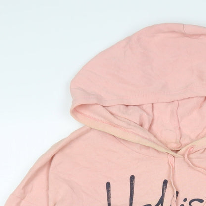 Hollister Womens Pink Cotton Pullover Hoodie Size L Pullover