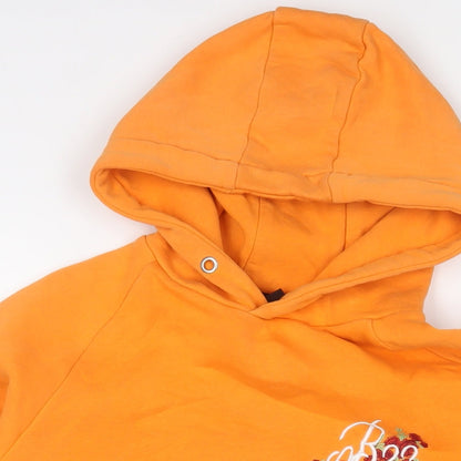 BEE INSPIRED Womens Orange Cotton Pullover Hoodie Size M Pullover