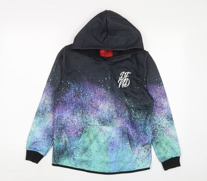 DFND Boys Blue Polyester Pullover Hoodie Size 13-14 Years Zip