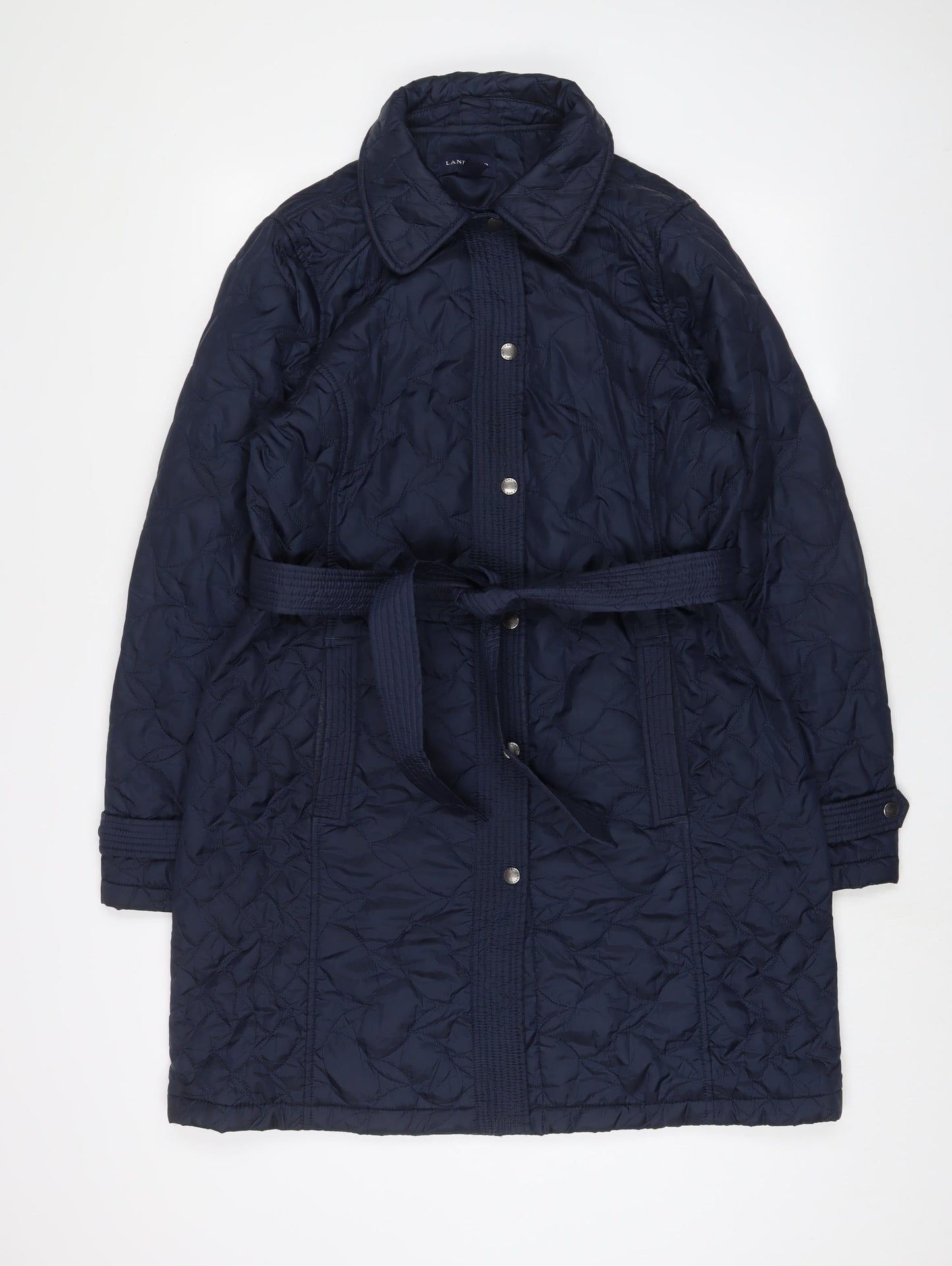 Womens UK Size M Lands' End Blue Quilted Coat