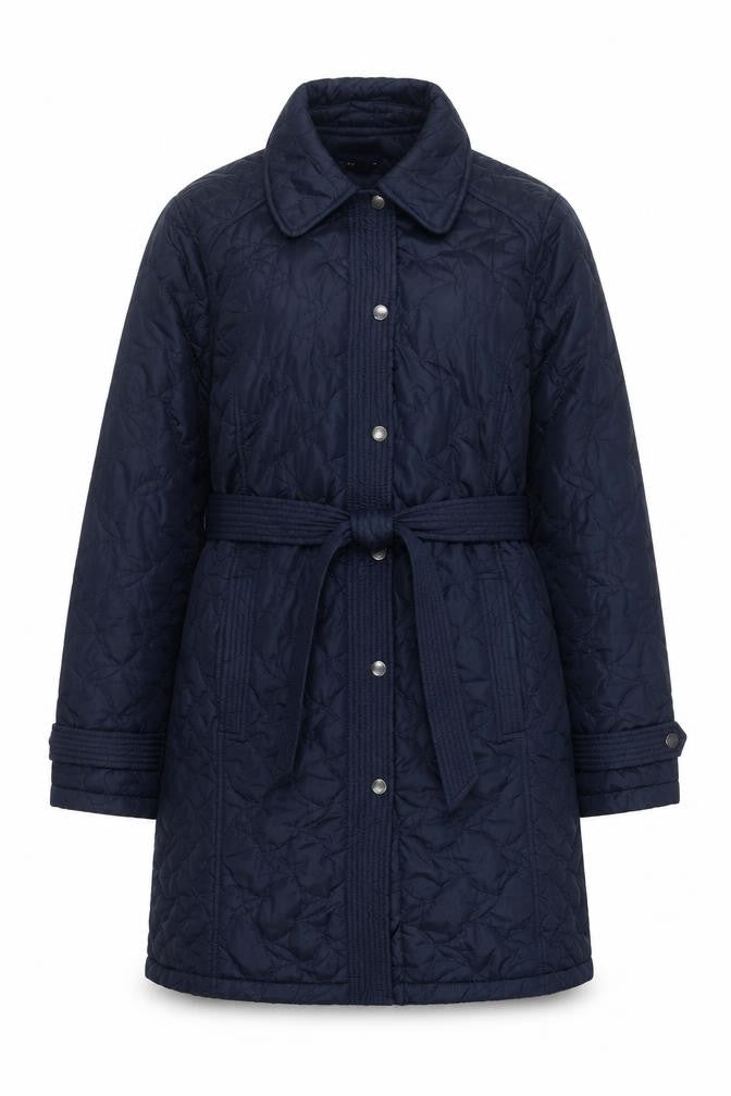 Womens UK Size M Lands' End Blue Quilted Coat