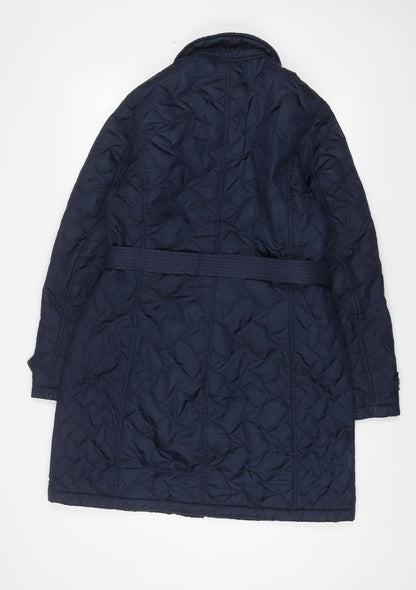 Womens UK Size M Lands' End Blue Quilted Coat