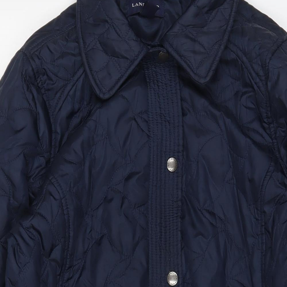 Womens UK Size M Lands' End Blue Quilted Coat