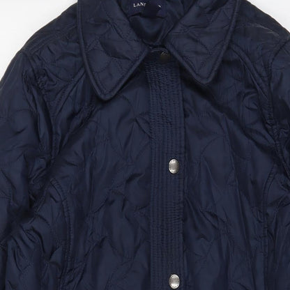 Womens UK Size M Lands' End Blue Quilted Coat
