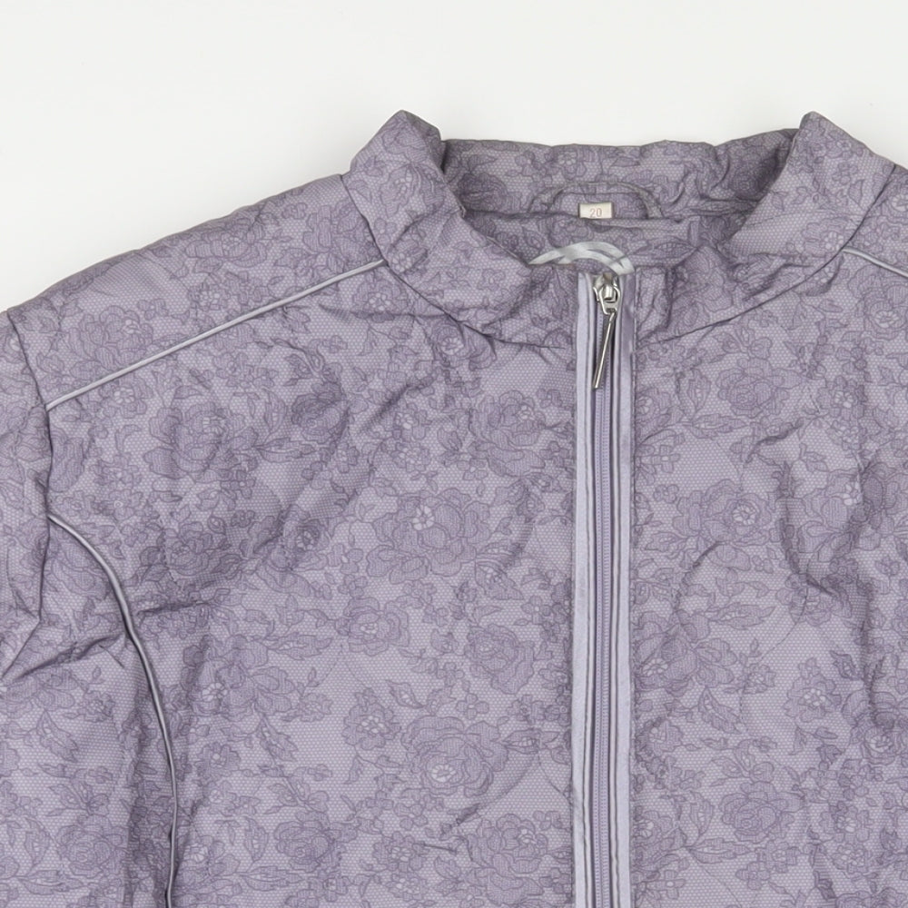 Womens UK Size 20 Anna Rose Purple Puffer Jacket