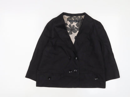 Anna Molinari Womens Black Jacket Blazer Size 14 Button