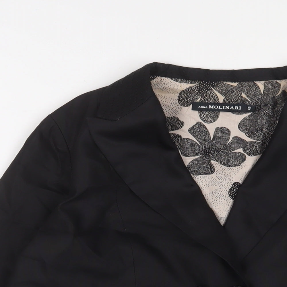 Anna Molinari Womens Black Jacket Blazer Size 14 Button