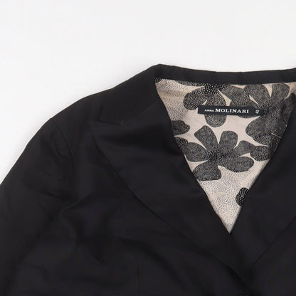 Anna Molinari Womens Black Jacket Blazer Size 14 Button