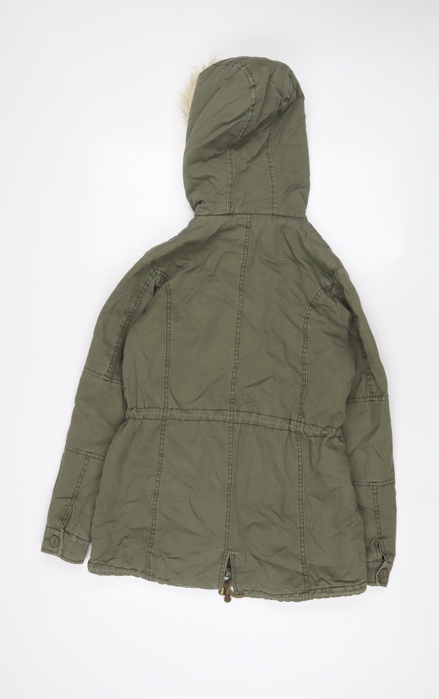 Womens UK Size 8 New Look Green Parka Coat