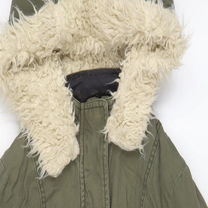 Womens UK Size 8 New Look Green Parka Coat