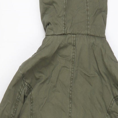 Womens UK Size 8 New Look Green Parka Coat