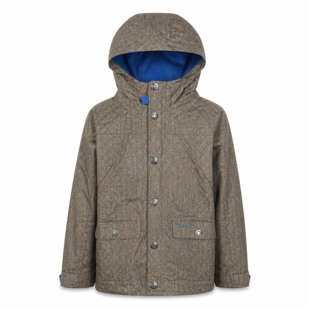 Front view of Decathlon boys’ green jacket coat, size 8, years zip