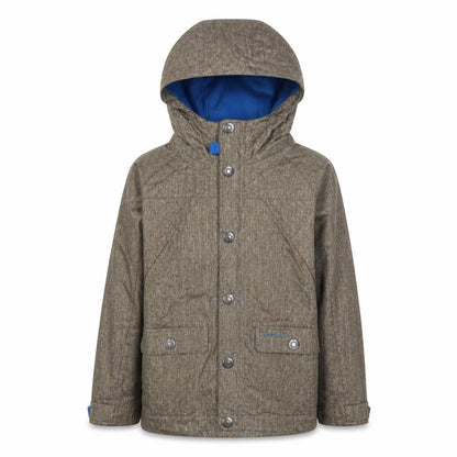 Front view of Decathlon boys’ green jacket coat, size 8, years zip