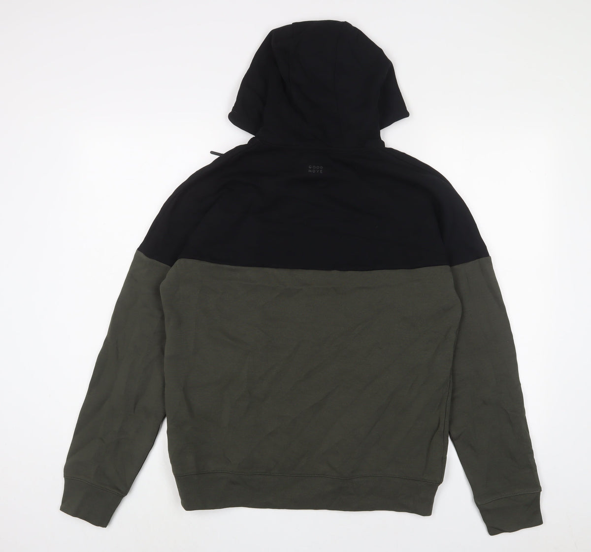 Goodmove Mens Green Cotton Pullover Hoodie Size S