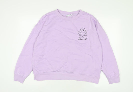 Womens UK Size M Disney Purple Pullover Sweatshirt