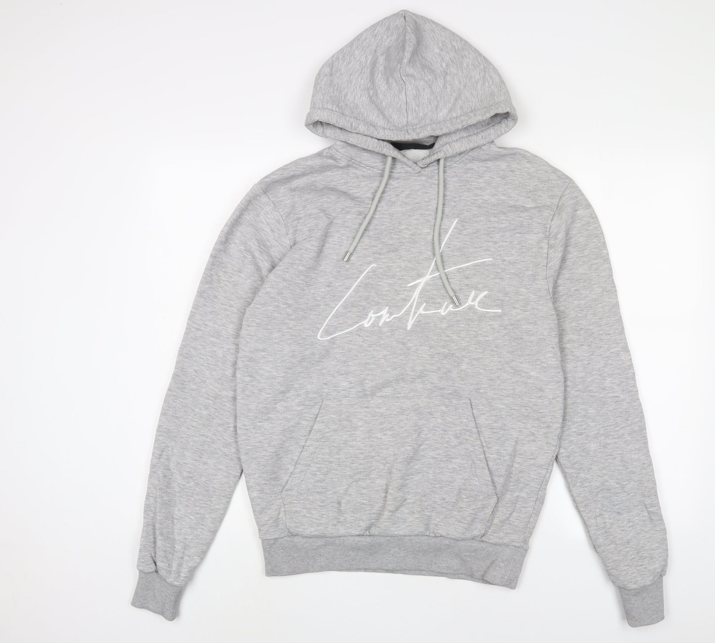 Coulture Club Mens Grey Cotton Pullover Hoodie Size XS - Embroidered