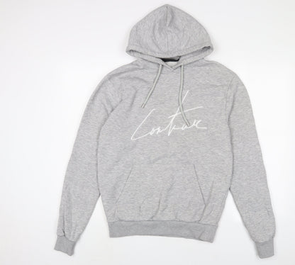 Coulture Club Mens Grey Cotton Pullover Hoodie Size XS - Embroidered