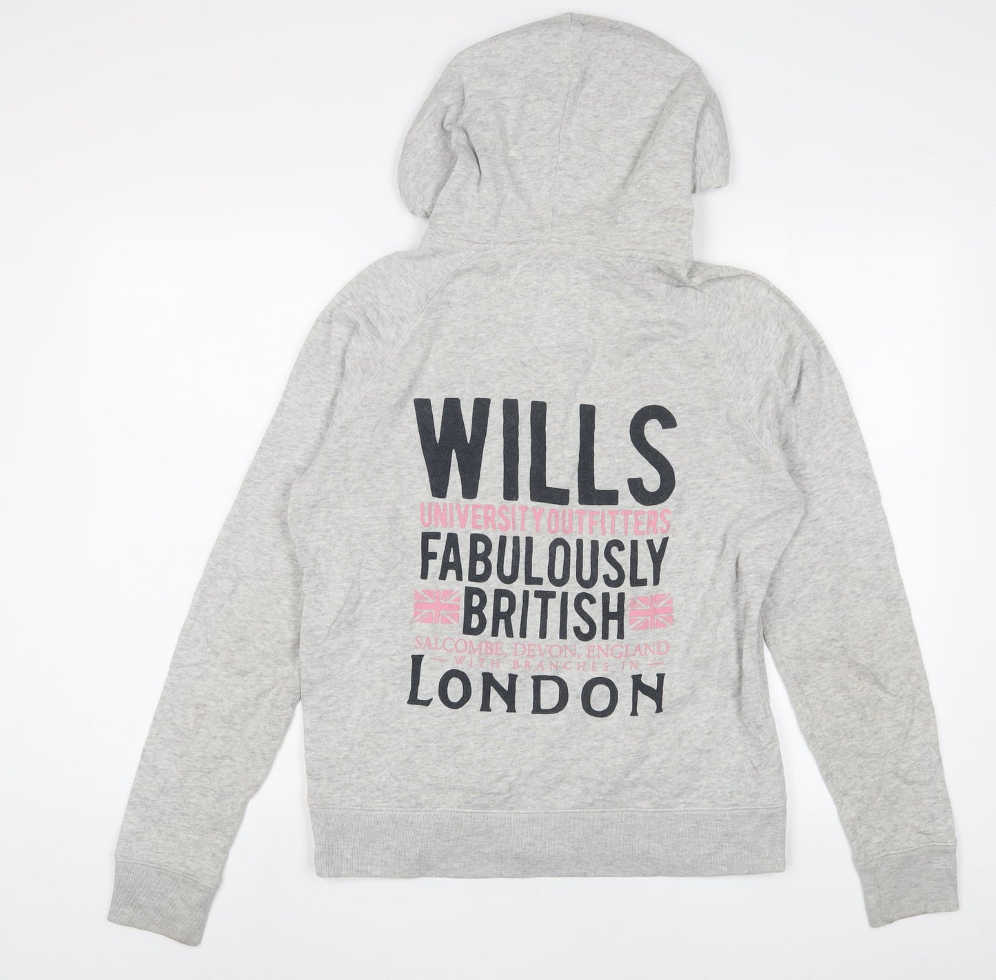 Womens UK Size 14 Jack Wills Grey Full Zip Hoodie
