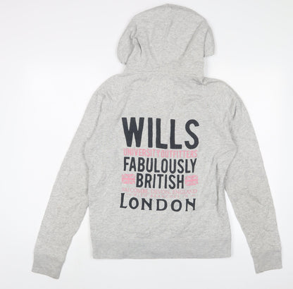 Womens UK Size 14 Jack Wills Grey Full Zip Hoodie