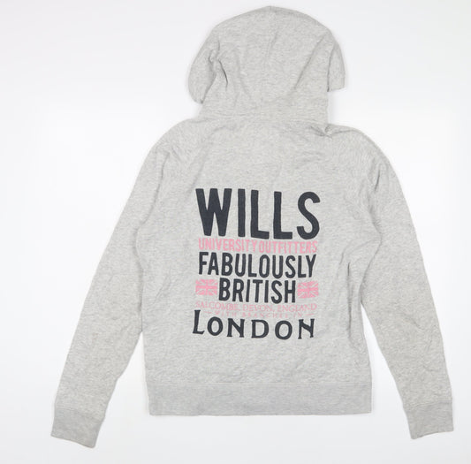 Womens UK Size 14 Jack Wills Grey Full Zip Hoodie