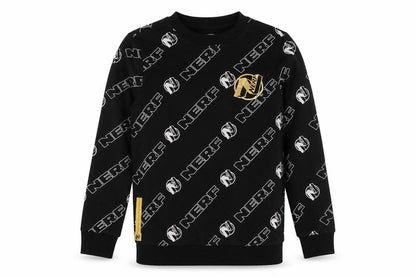 NERF Boys Black Geometric Cotton Pullover Sweatshirt Size 11-12 Years Pullover