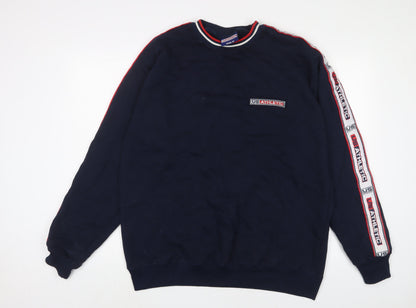 US Athletic Mens Blue Cotton Pullover Sweatshirt Size M - Logo, Embroidered