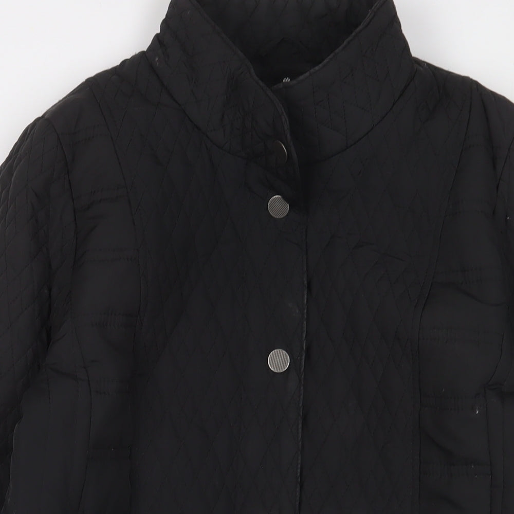 Womens UK Size 14 TIGI Black Quilted Coat