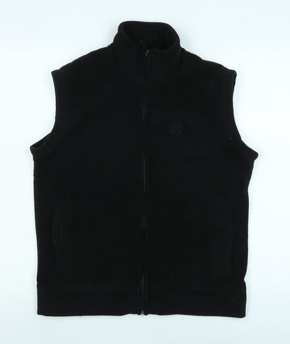 Royal Tag Womens Black Gilet Waistcoat Size M Zip - Logo