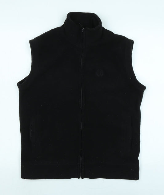 Royal Tag Womens Black Gilet Waistcoat Size M Zip - Logo