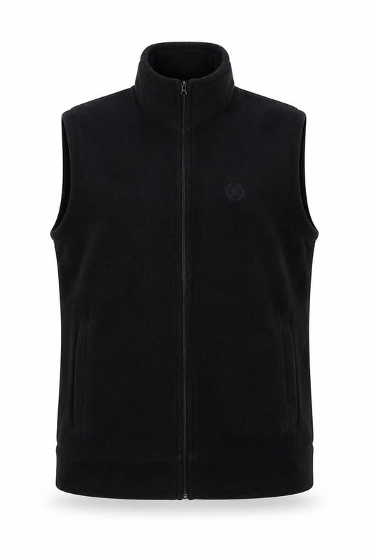Royal Tag Womens Black Gilet Waistcoat Size M Zip - Logo