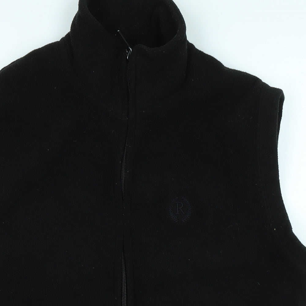 Royal Tag Womens Black Gilet Waistcoat Size M Zip - Logo