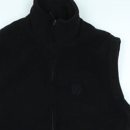 Royal Tag Womens Black Gilet Waistcoat Size M Zip - Logo