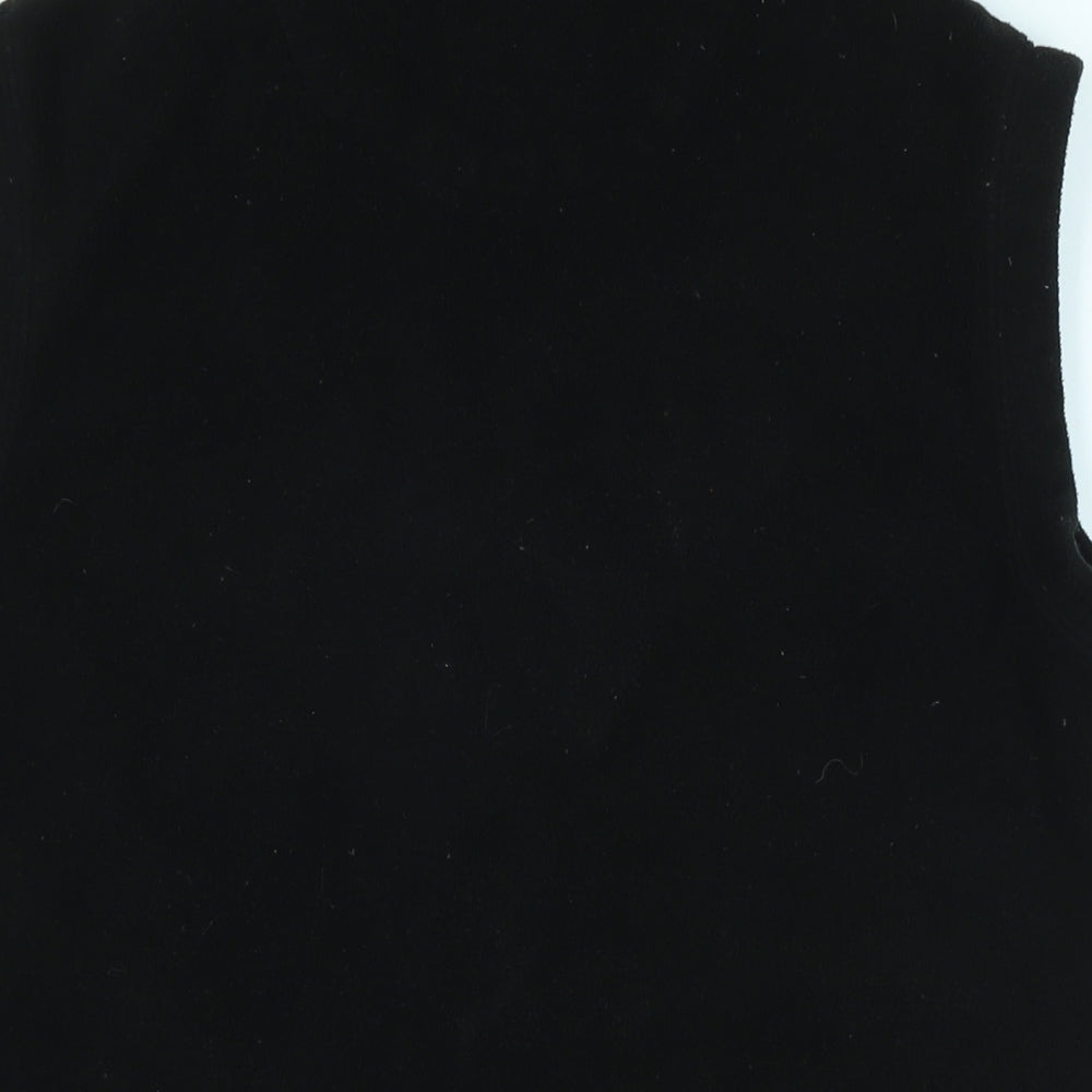 Royal Tag Womens Black Gilet Waistcoat Size M Zip - Logo