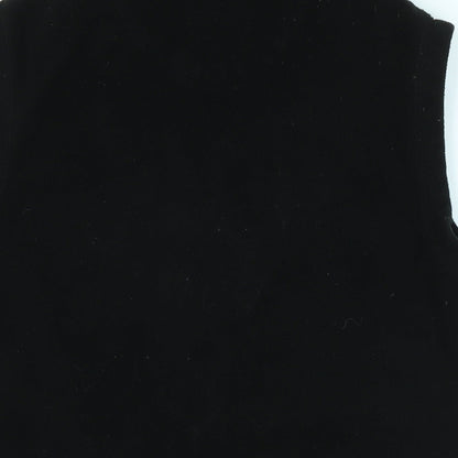 Royal Tag Womens Black Gilet Waistcoat Size M Zip - Logo